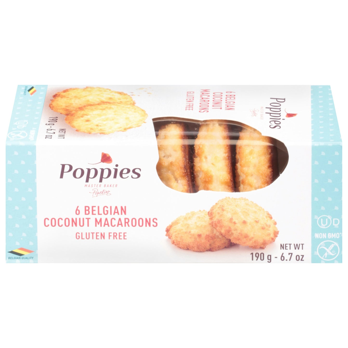 Poppies Cookie Belgian Coconut Macaroons 6.7 Oz (Pack of 12)