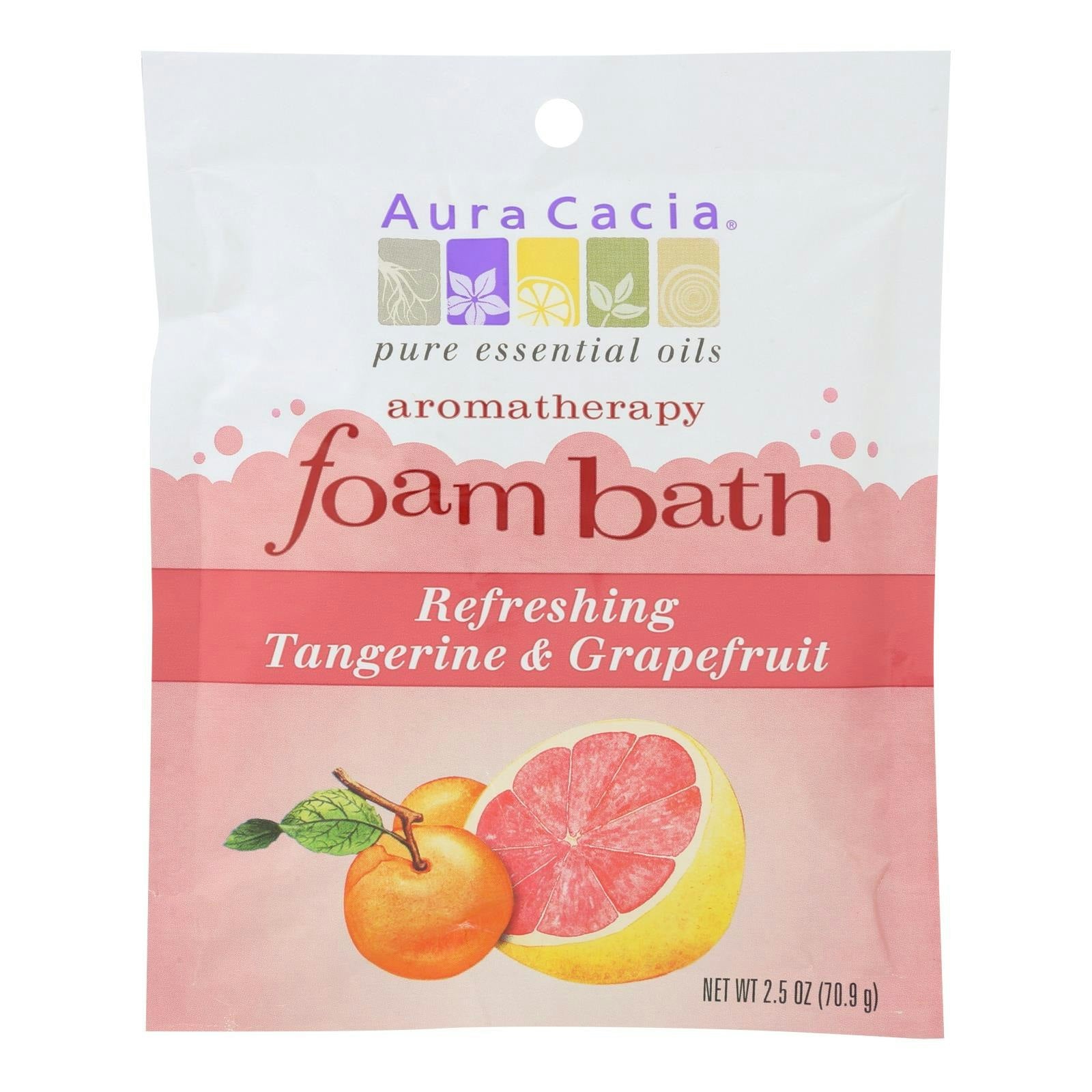 Aura Cacia - Foam Bath Refreshing Tangerine and Grapefruit - 2.5 oz (Pack of 6)