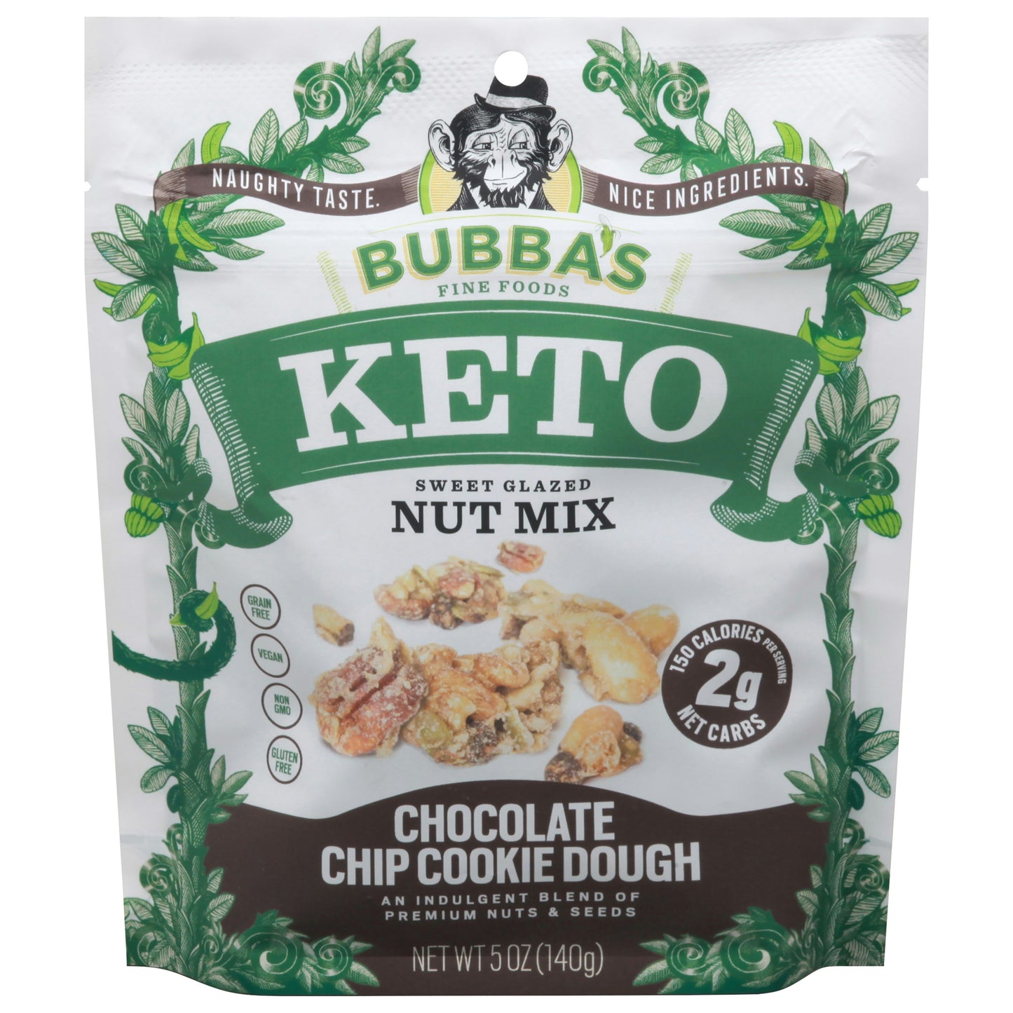 Bubbas Fine Foods Nut Mix Keto Chocolate Chip Cookie Dough 5 Oz Pack of 6