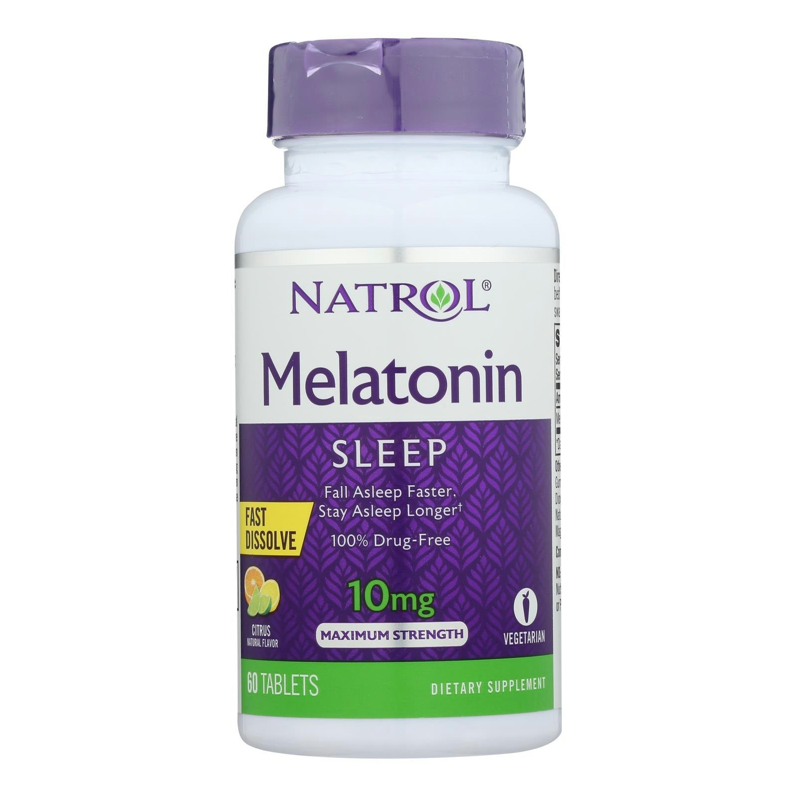 Natrol Melatonin 10mg with Citrus Flavor- (60 tablets)