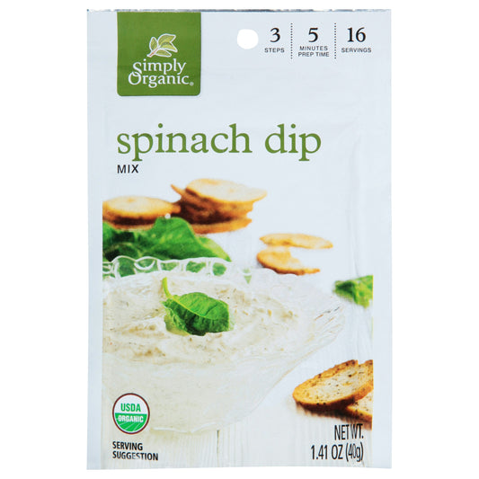 Simply Organic Mix Dip Spinach 1.41 Oz Pack of 12