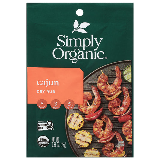 Simply Organic Mix Cajun Dry Rub 0.88 Oz (Pack of 12)