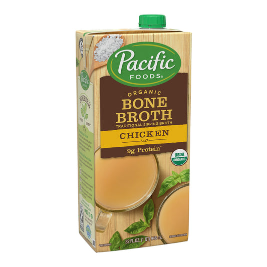 Pacific Foods Bone Broth Salted Chic Organic 32 Oz Pack of 12