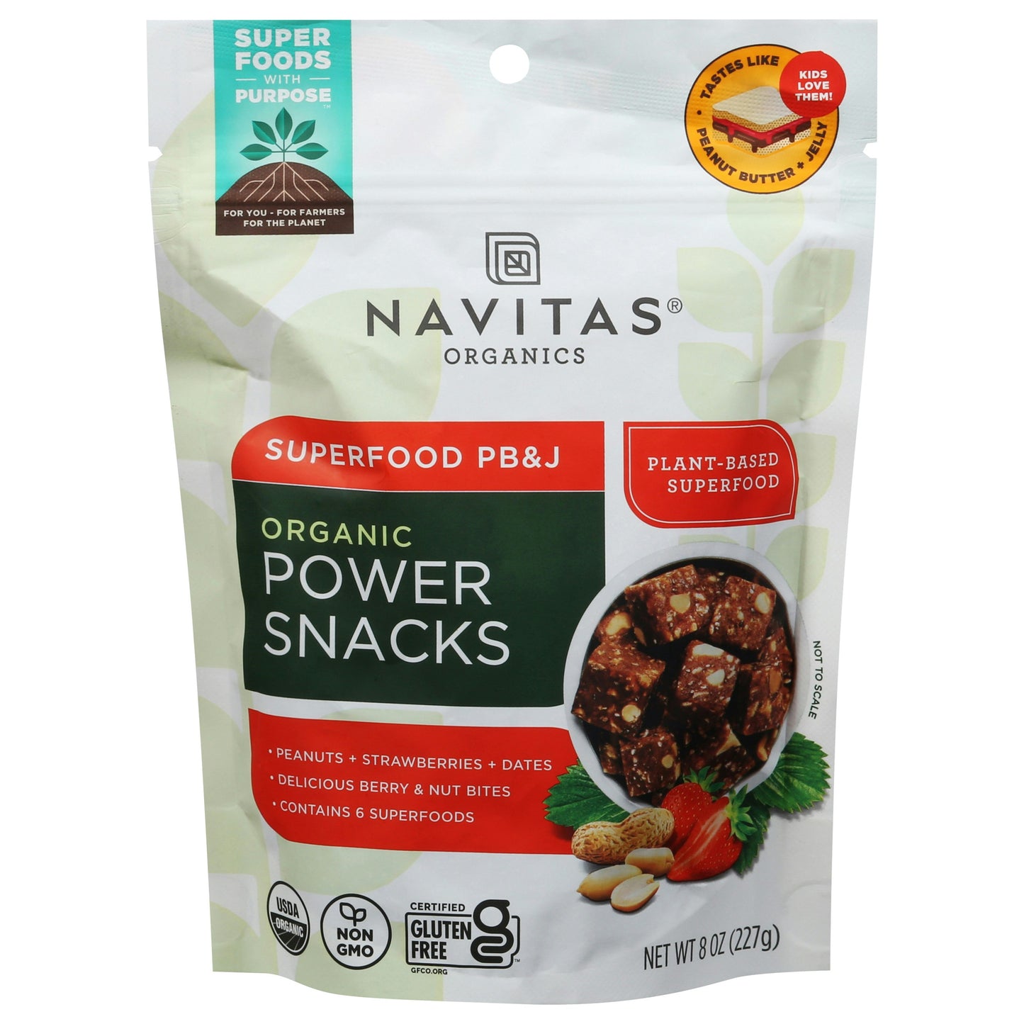 Navitas Power Snacks Peanut Butter & Jelly Organic 8 oz (Pack of 12)