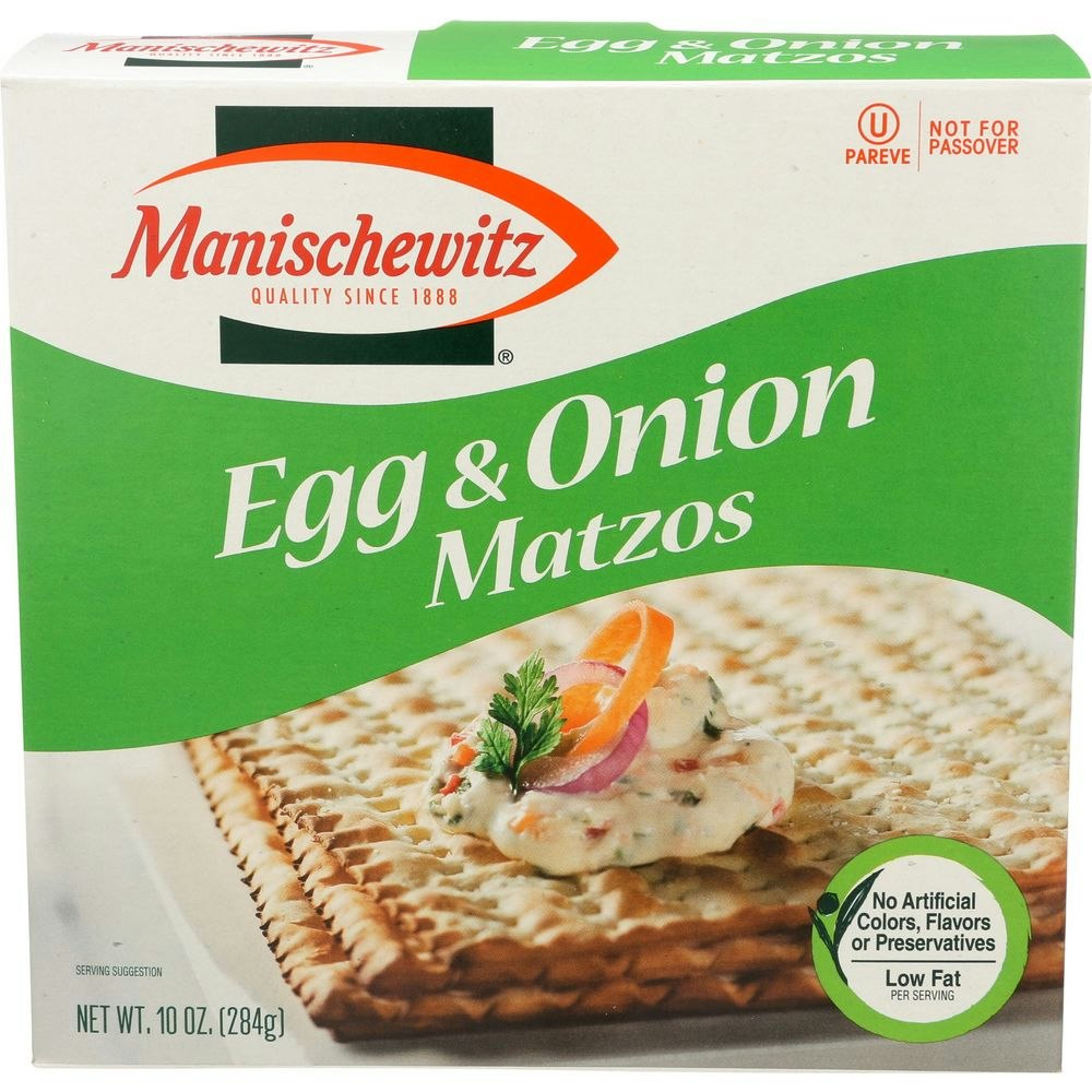 Manischewitz Egg and Onion Matzo 10 Oz Pack of 12