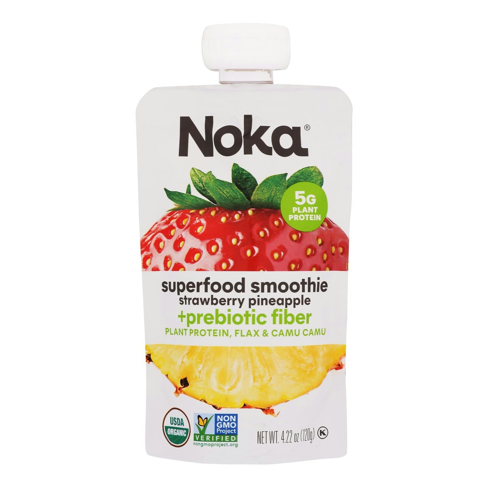 Noka Superfood Smoothie Organic Strawberry Pineapple - 4.22 oz (Pack of 6)