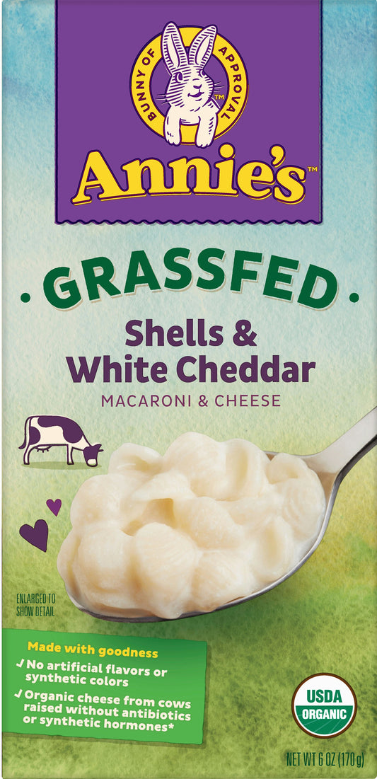 Annies Homegrown Mac & Cheese Shell White Cheddar 6 Oz Pack of 12