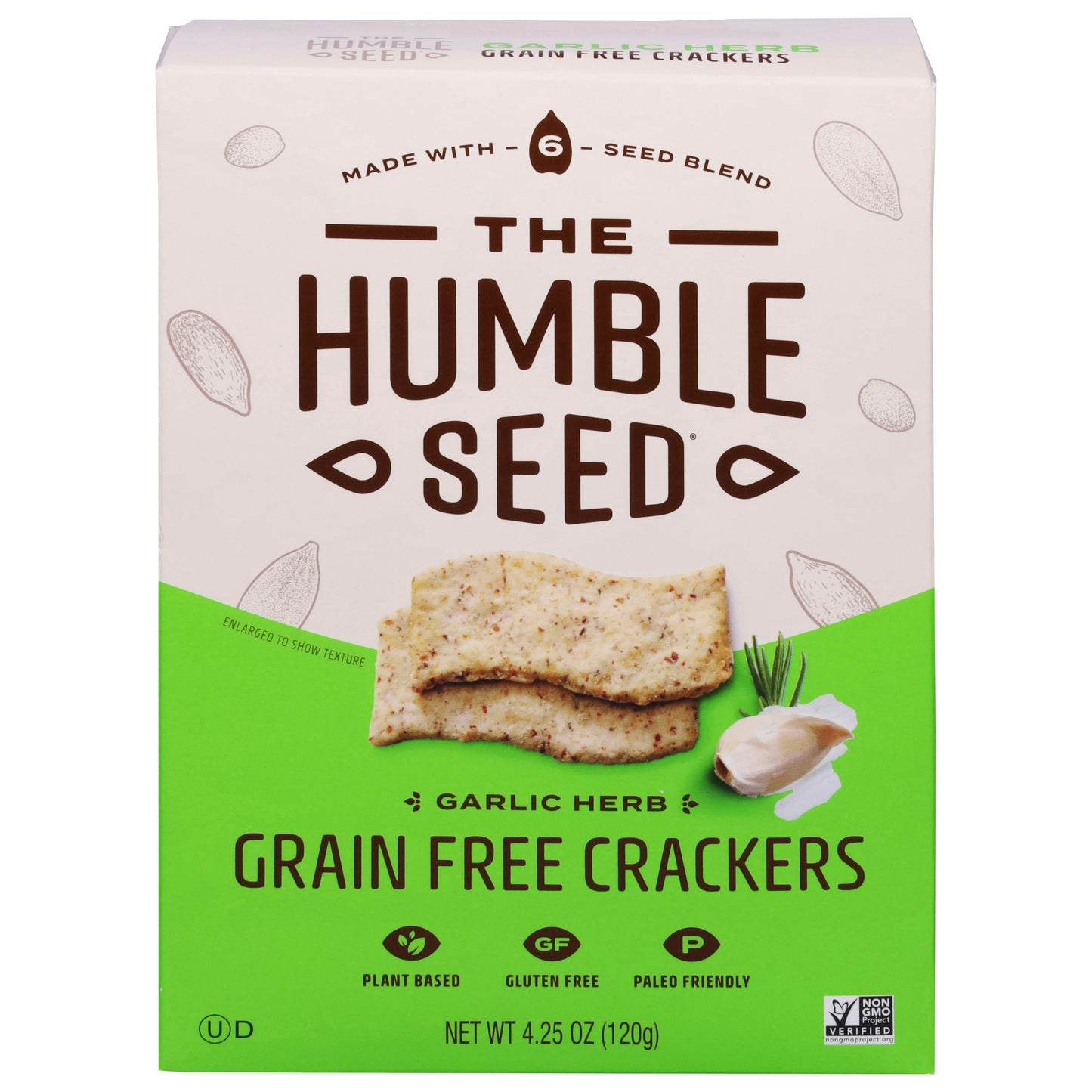 The Humble Seed Crackers Garlic Herb - 4.25 OZ (Pack of 6)