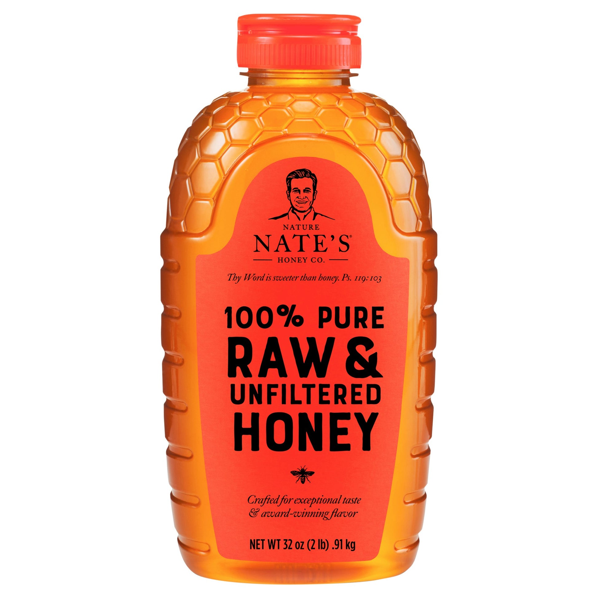 Nature Nates Honey 100% Raw Unfiltered 32 oz (Pack of 6)