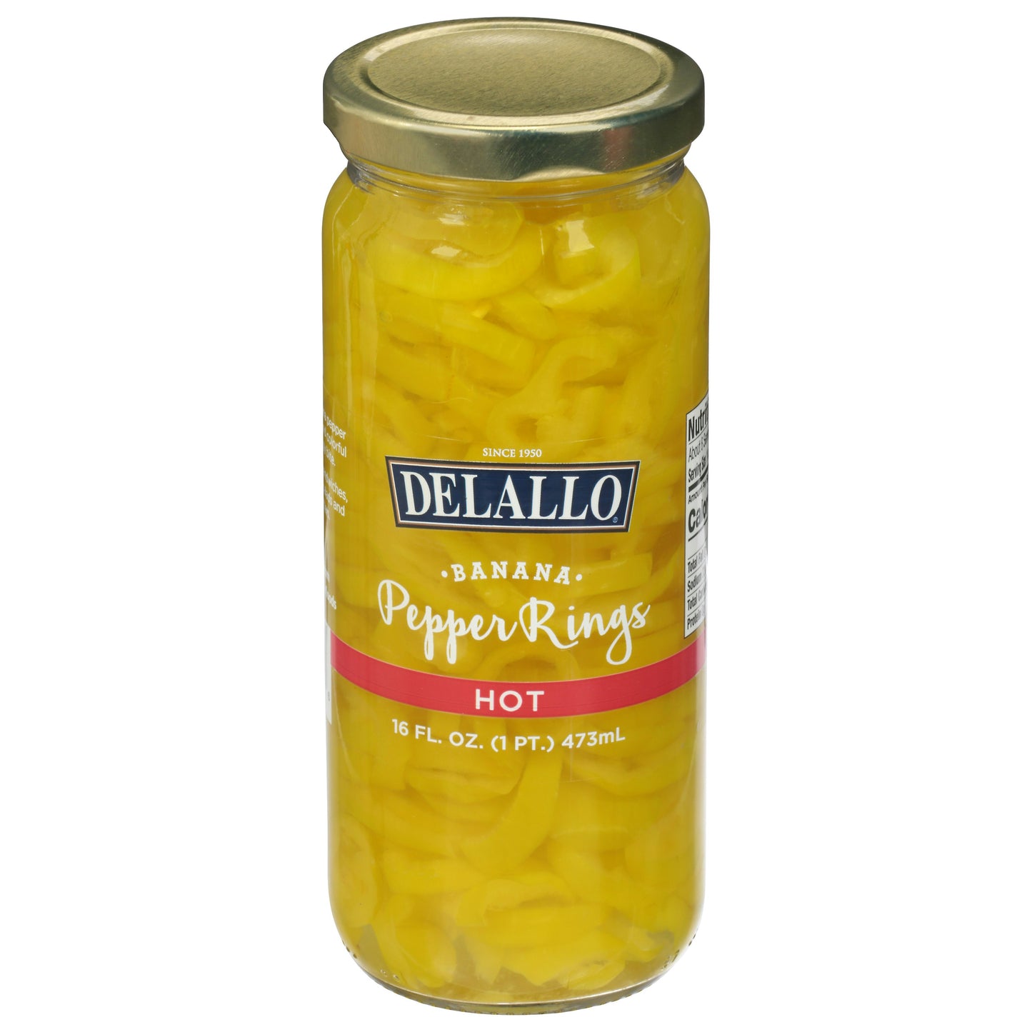 Delallo Pepper Banana Ring Hot 16 Oz Pack of 12