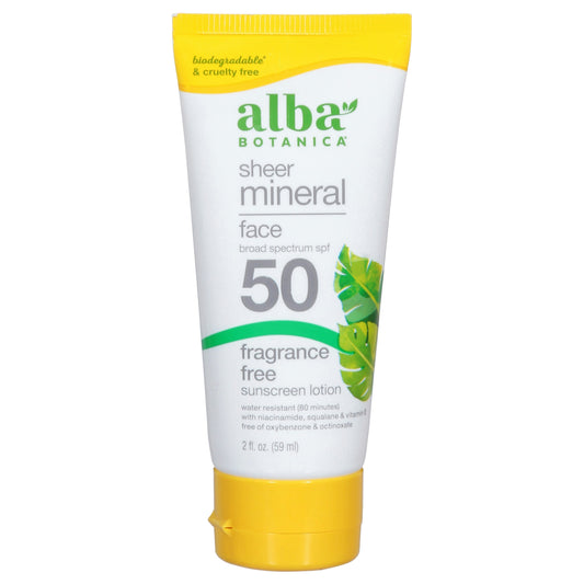 Alba Botanica Sunscreen Face Lotion SPF50 2 Fl oz