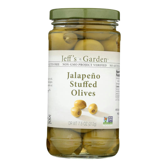 Jeff's Naturals Olives Jalapeno Stuffed - 7.5 oz (Pack of 6)