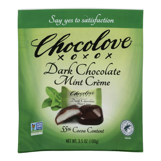 Chocolove - Bites Dark Chocolate Mint Creme 3.5 oz (Pack of 8)