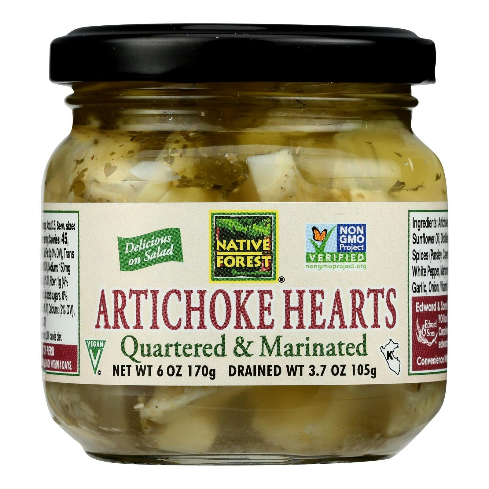 NATIVE FOREST Organic Artichoke Hearts Marinated & Quartered 6.5 Oz Pack of 6