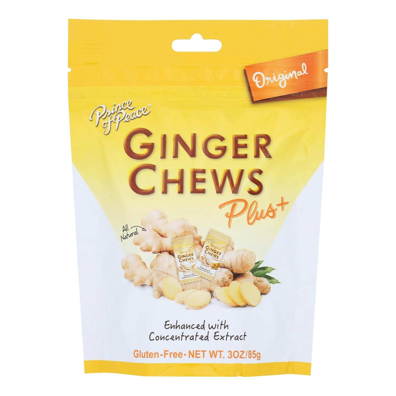 Prince Of Peace Ginger Chews Plus Original 3 Oz Pack of 6