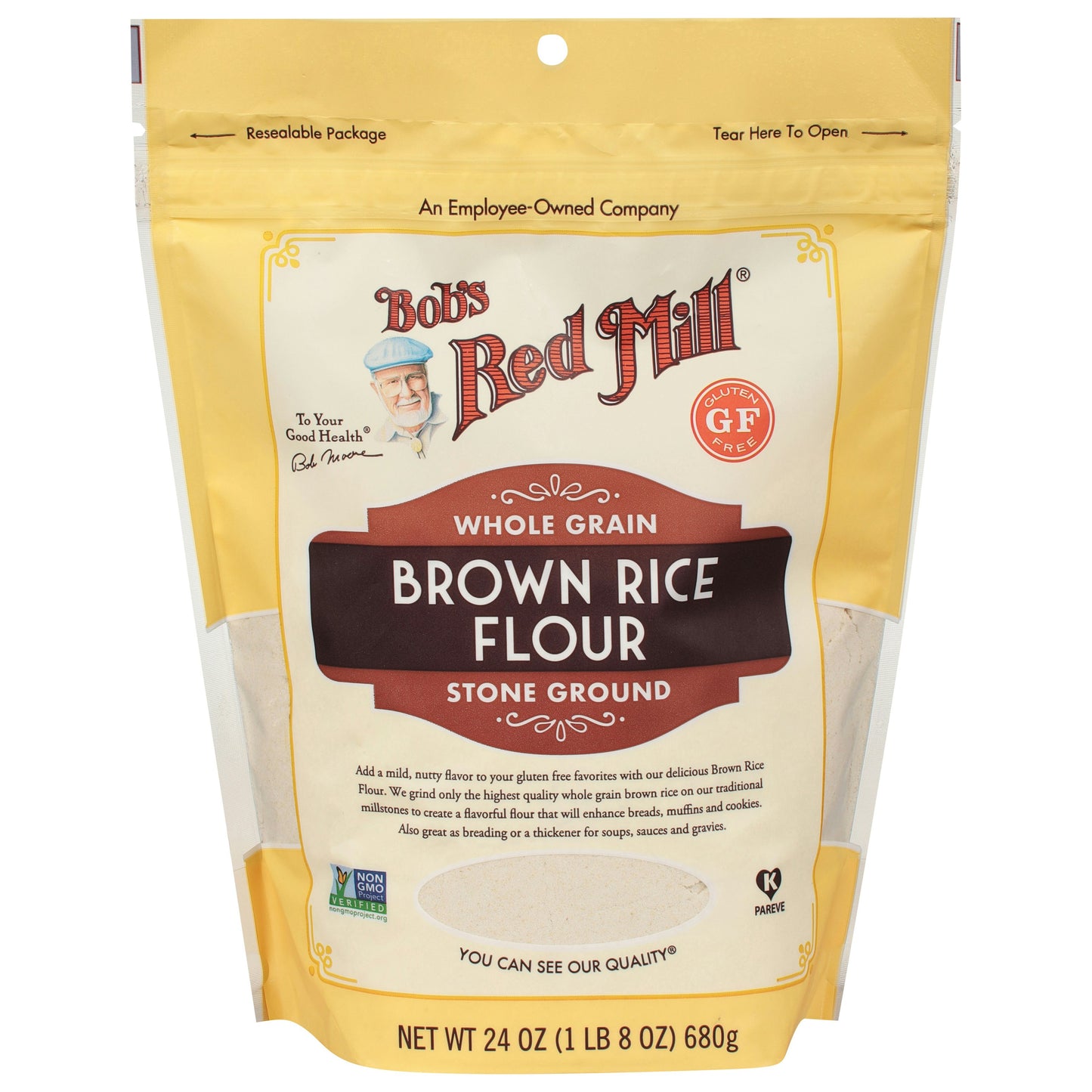 Bobs Red Mill Flour Brown Rice 24 oz (Pack of 4)