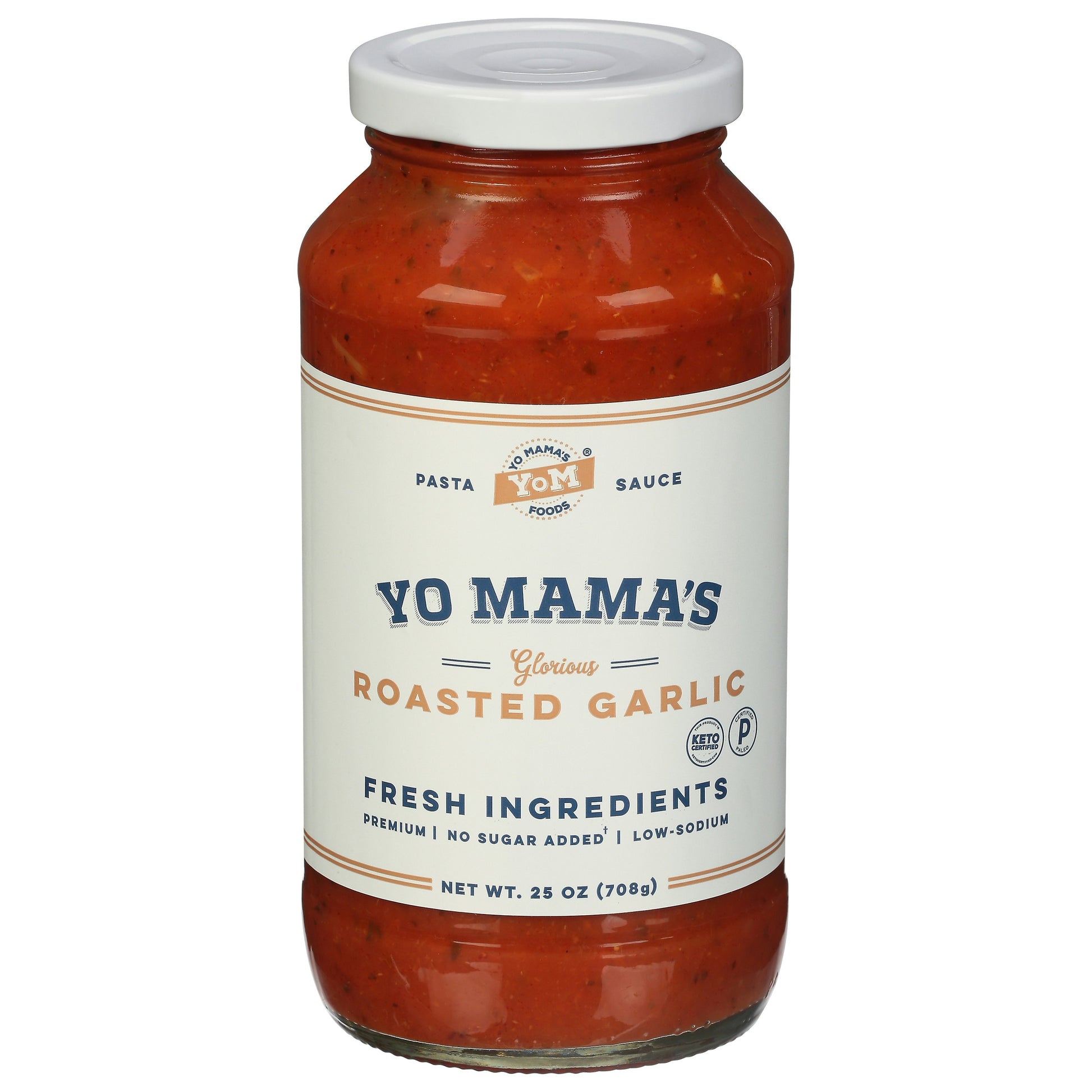 Yo Mamas Foods Sauce Tomato Roasted Garlic 25 oz (Pack of 6)