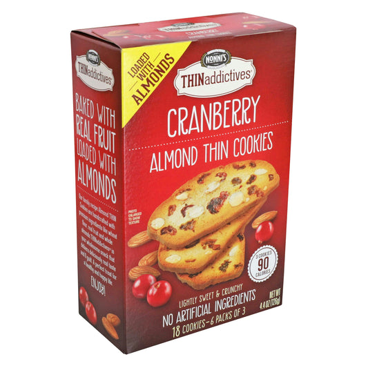 Thin Addictives Cranberry Almond Thins - 4.4 Ounce (Pack of 6)