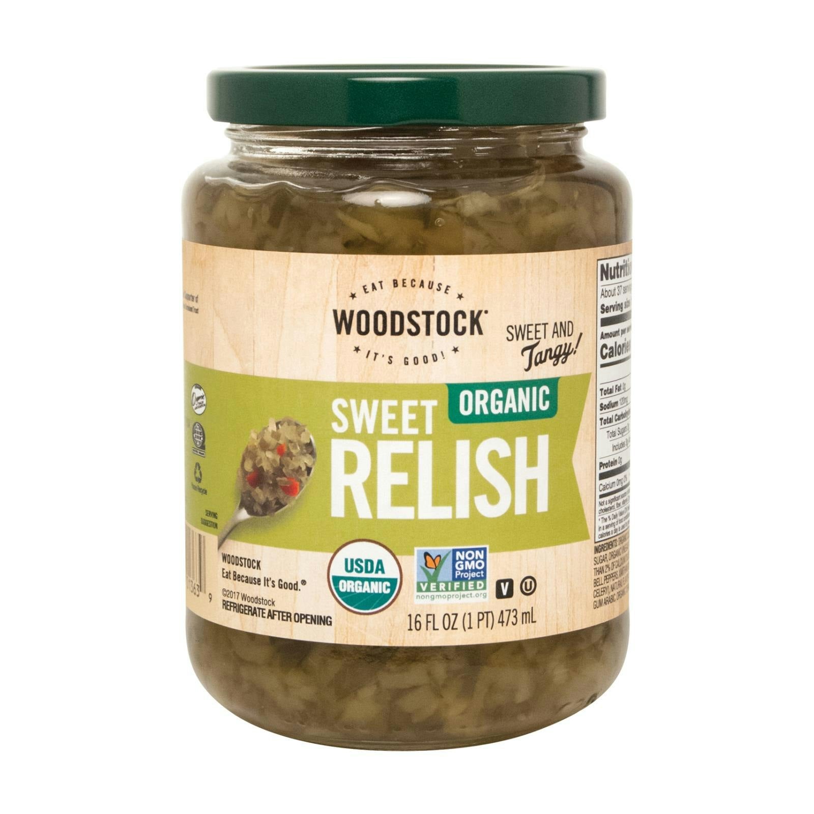 Woodstock Organic Sweet Relish 16 oz (Pack of 12)