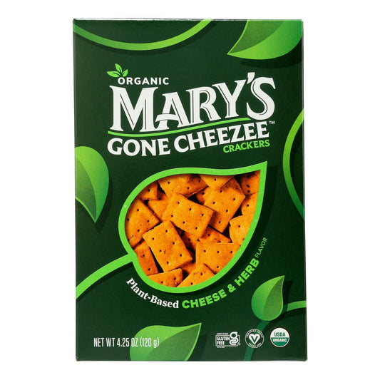 Mary's Gone Crackers - Plant Based Cheese & Herb Crackers - 4.25 oz (Pack of 6)