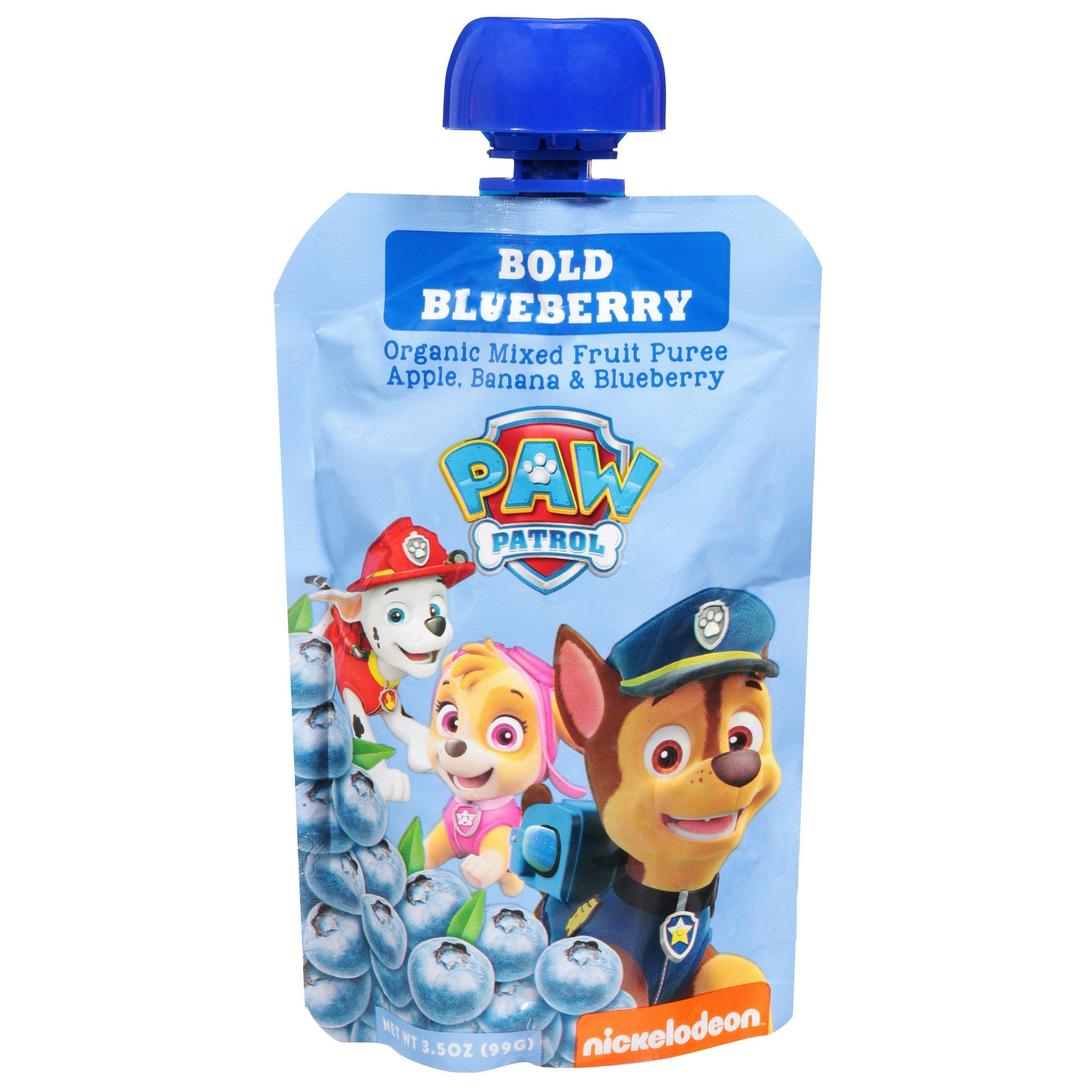 Paw Patrol Bold Blueberry Organic Blended Fruit Snack 3.5 Oz Pack of 10