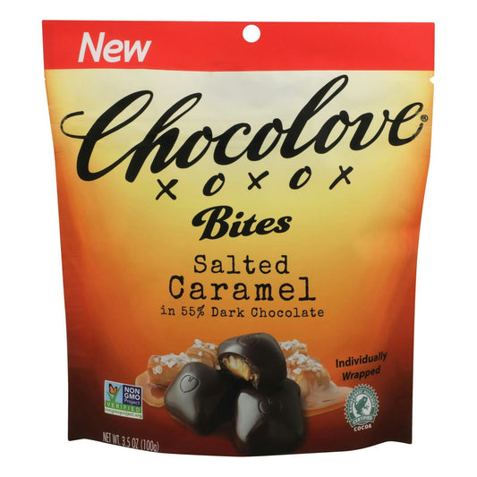 Chocolove Xoxox - Peach Bites Salted Caramel 3.5 oz (Pack of 8)