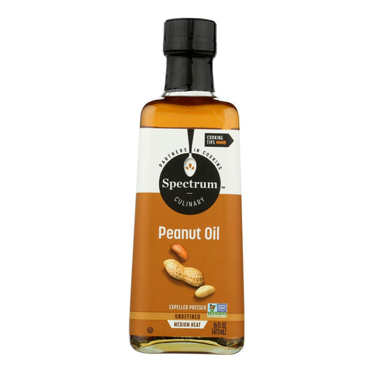 Spectrum Naturals Unrefined Peanut Oil 16 fl oz (Pack of 12)