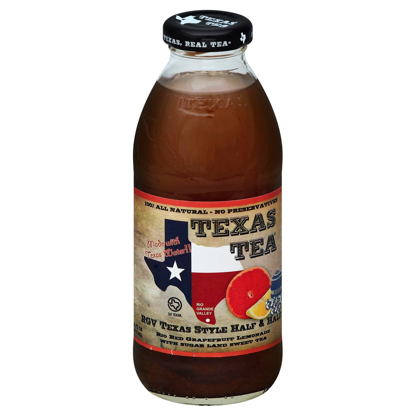 Texas Tea Lemonade RGV Texas Style Half & Half Tea 16 Oz Pack of 12