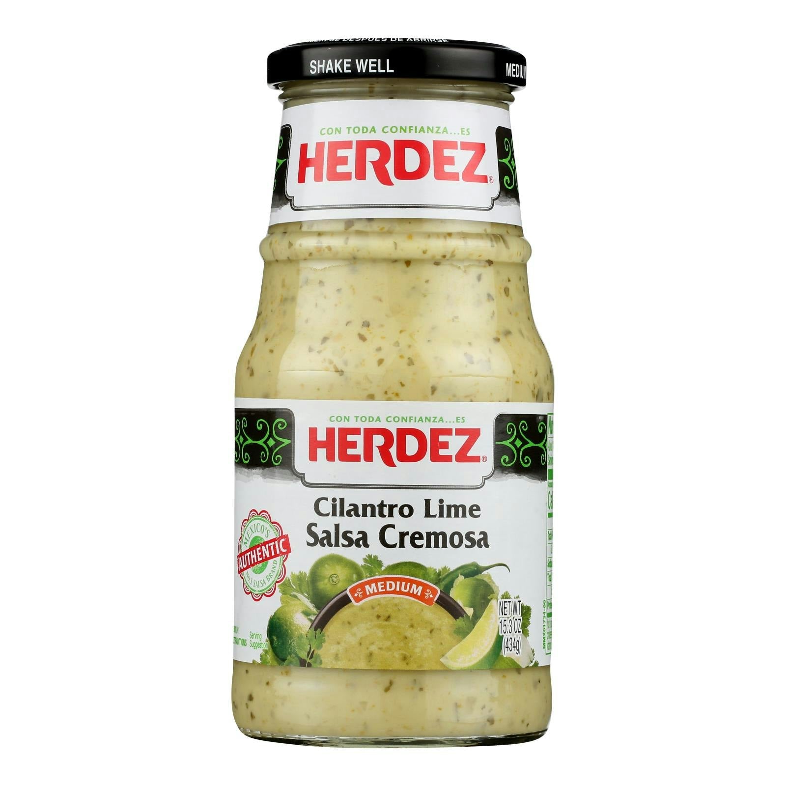 Herdez - Salsa Lime Cilantro Cream 15.3 oz (Pack of 6)