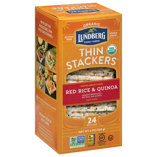 Lundberg Thin Stackr Red Quin Organic 6 oz (Pack of 6)