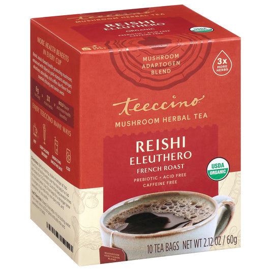 Teeccino Tea Reishi Eleuthe Mushroom 10 Ct Pack of 6