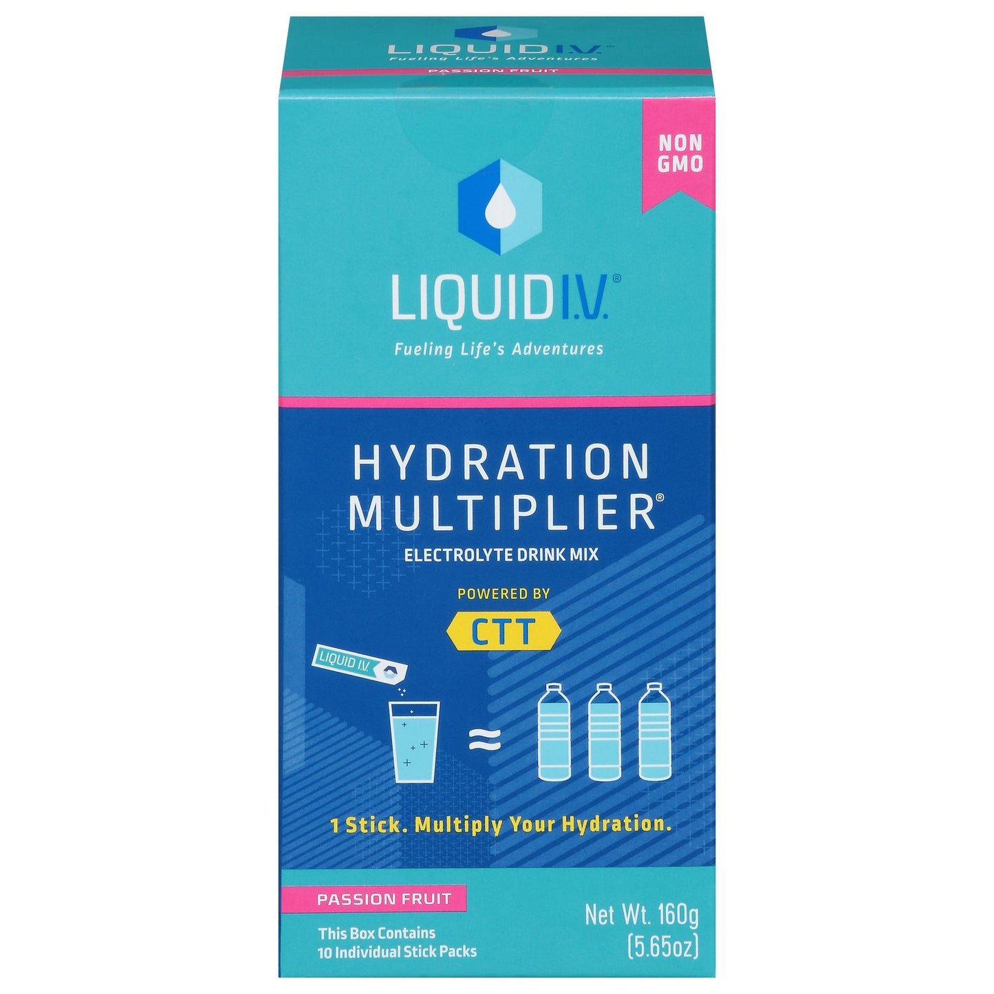 Liquid I.V Hydration Multiplier Electrolyte Drink Mix Passion Fruit 10 Count  5.65 Oz Pack of 1