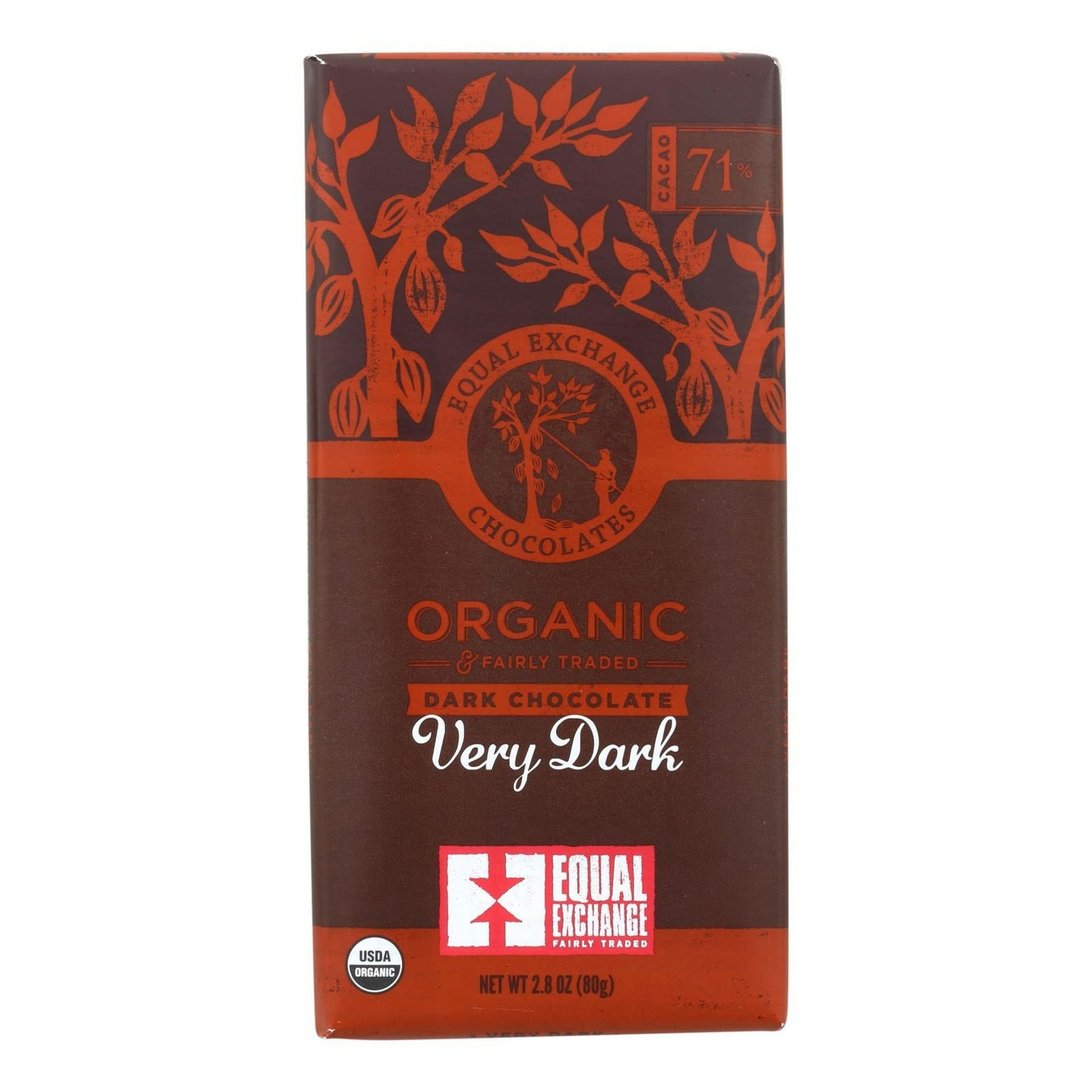 Equal Exchange Choc Bar Very Drk Organic - 2.8 oz (Pack of 12)