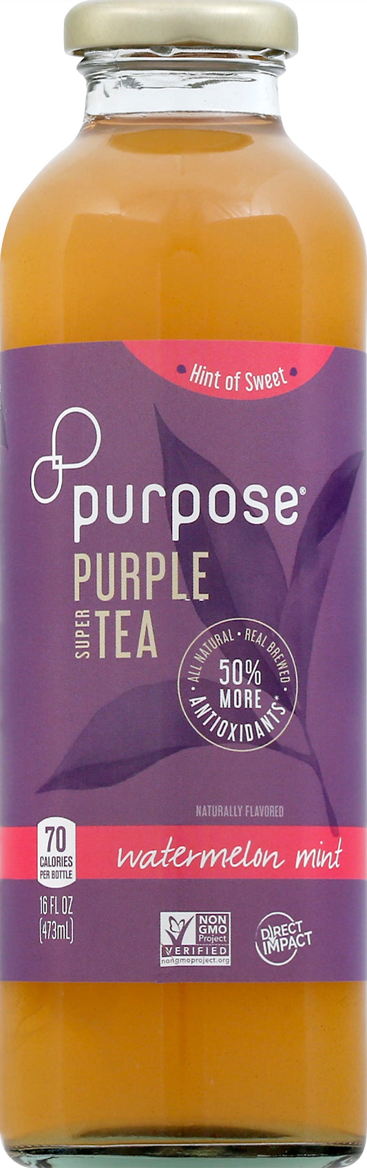 Purpose Tea Tea Purple Watermelon Mint 16 Fl Oz (Pack of 12)