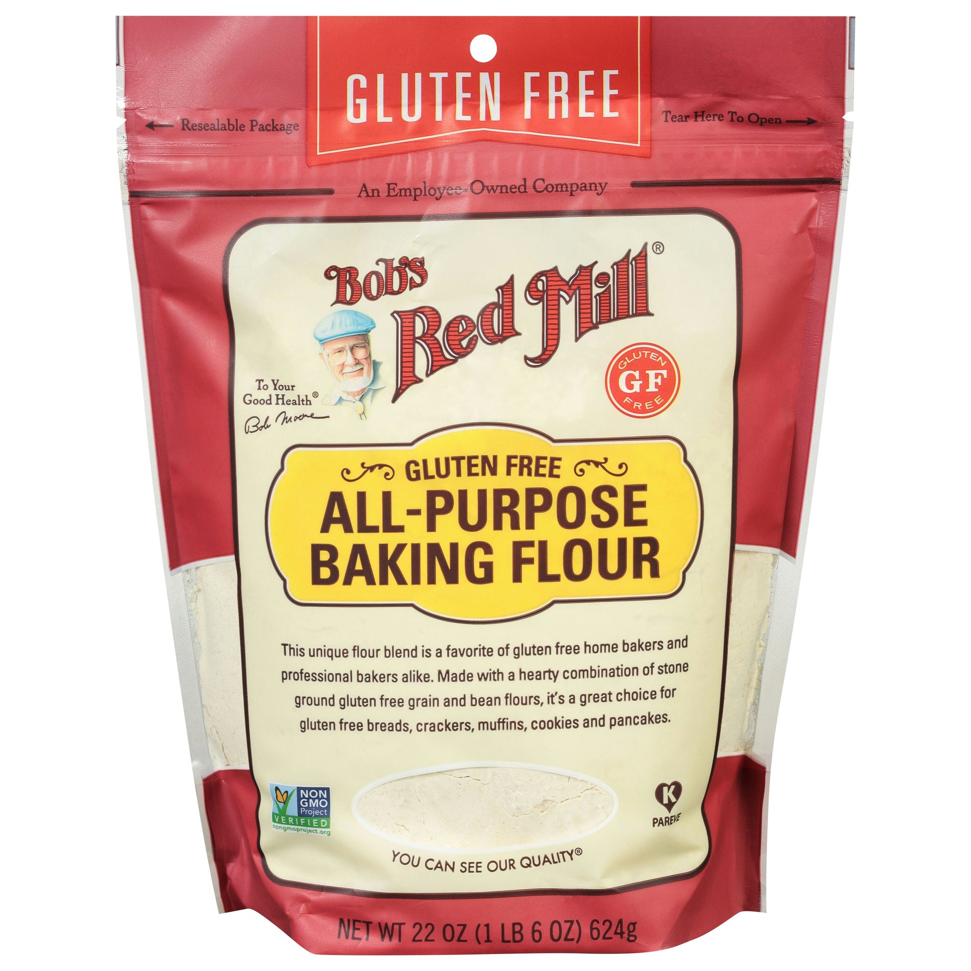 Bobs Red Mill Flour Baking All Purpose Gluten Free 22 oz (Pack of 4)
