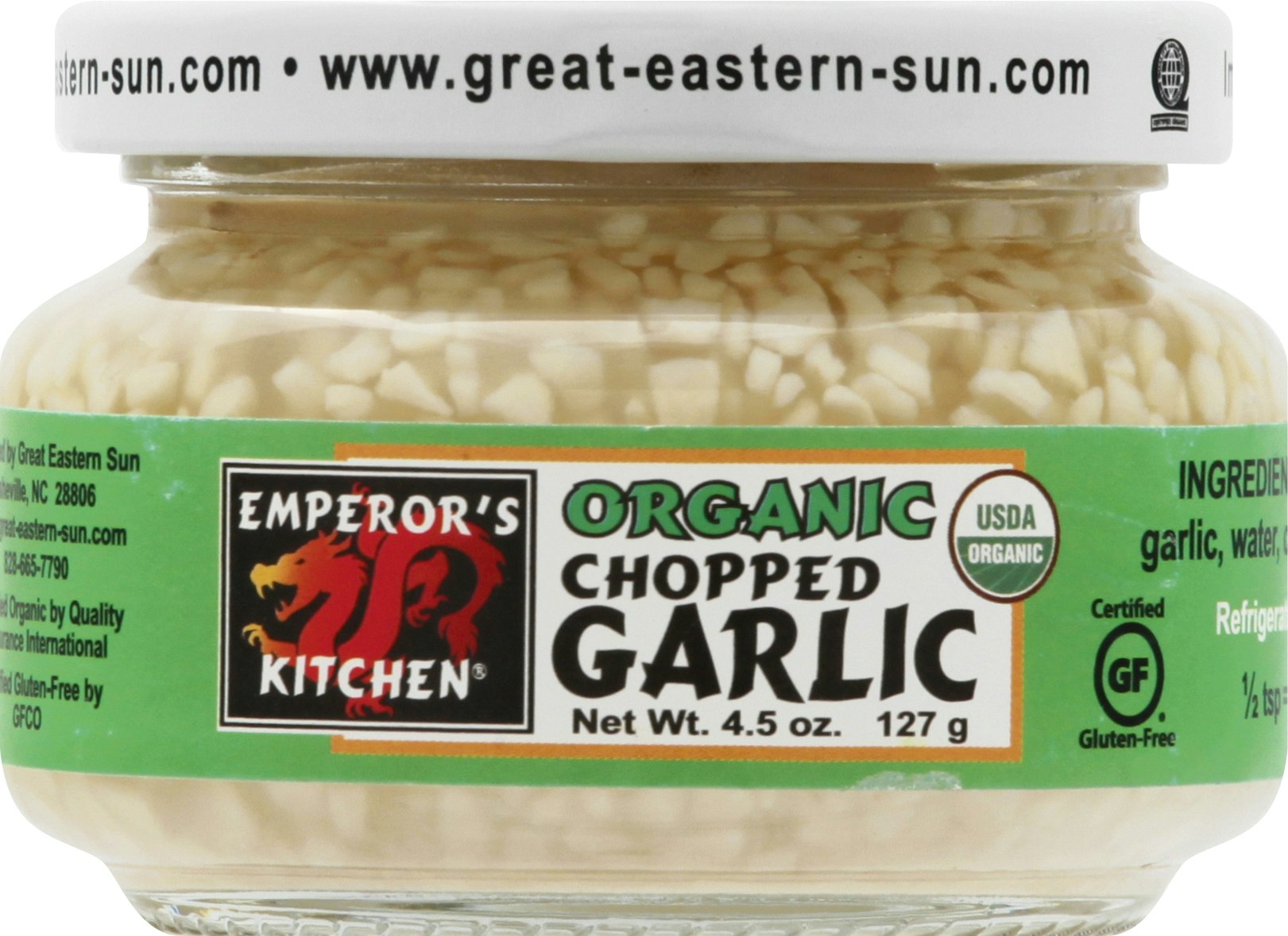 Emperors Kitchen Garlic Chopped Organic 4.5 Oz