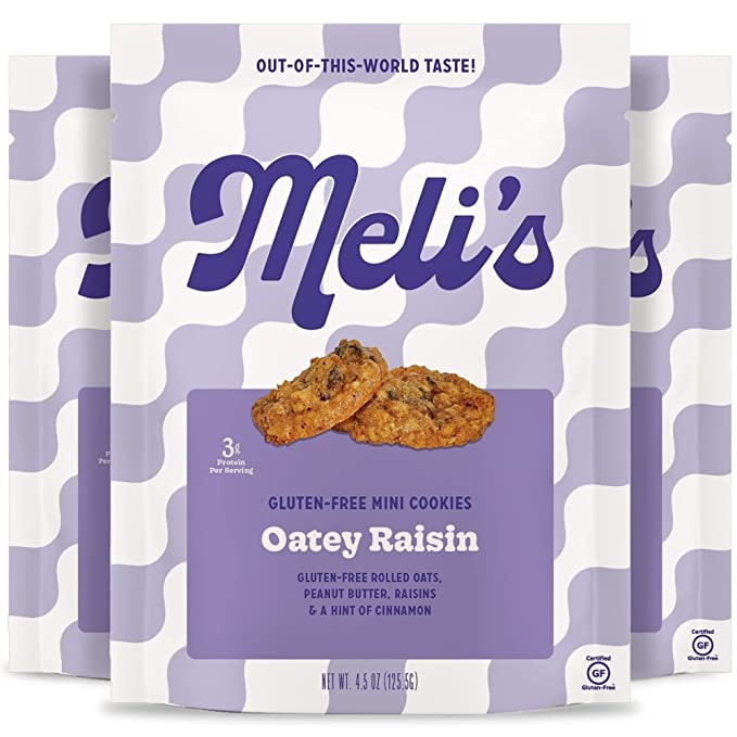 Meli's Monster Cookies - Cookies Mini Oatey Raisin 4.5 oz (Pack of 6)