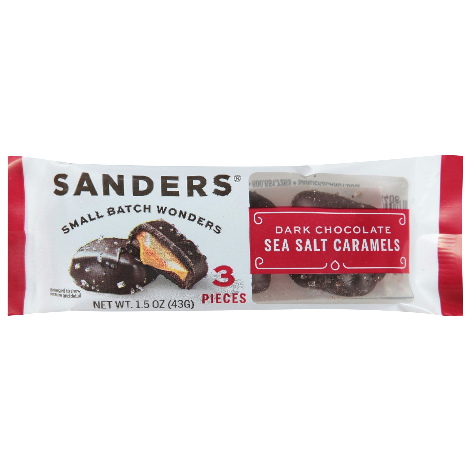 Sanders Caramel Dark Chocolate Sea Salt 1.5 oz (Pack of 8)