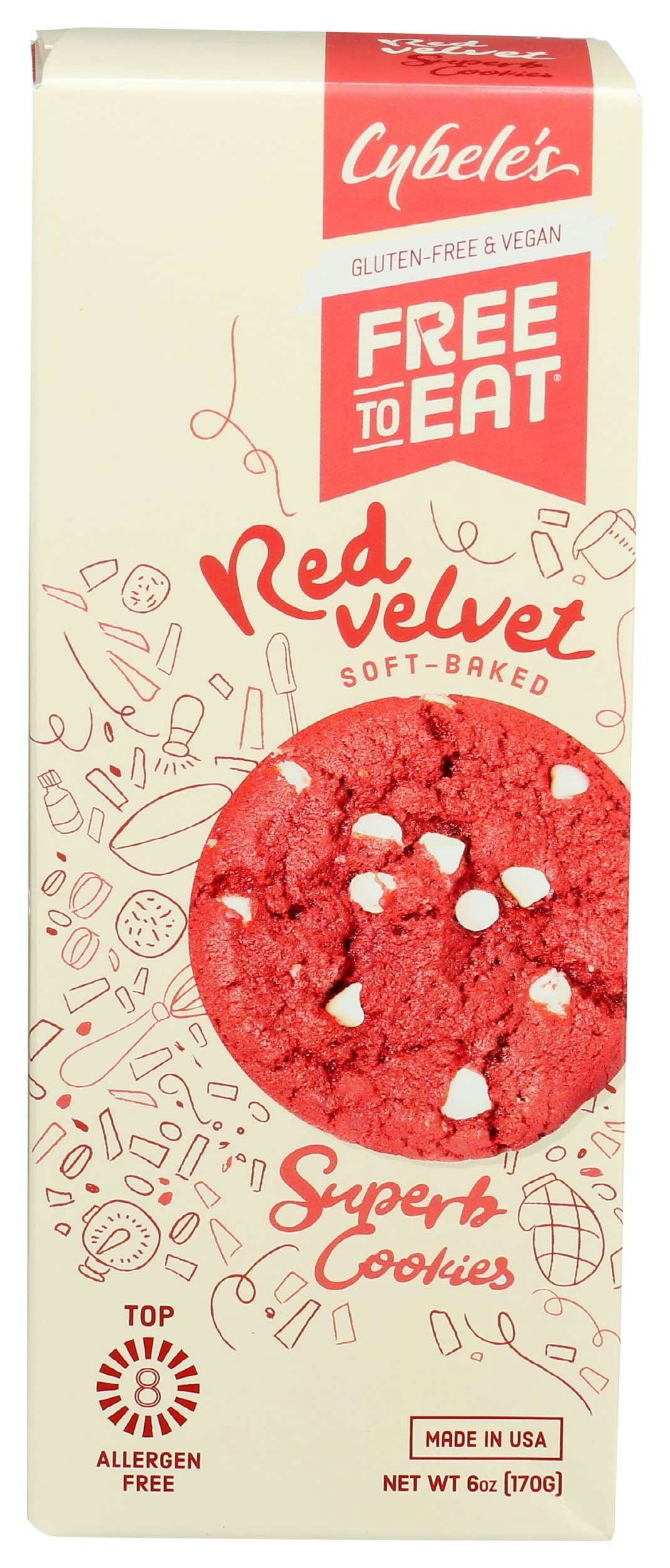 Cybeles Cookies Red Velvet 6 Oz Pack of 6