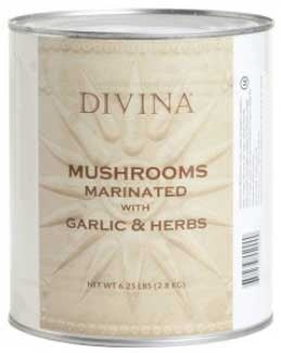 Divina Garlic and Herbs Marinated Mushrooms - 6.25 Pound (Pack of 2)