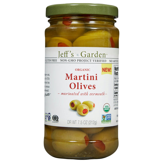 Jeffs Garden Olives Martini Stuffed Organic 12 Fo Pack of 6