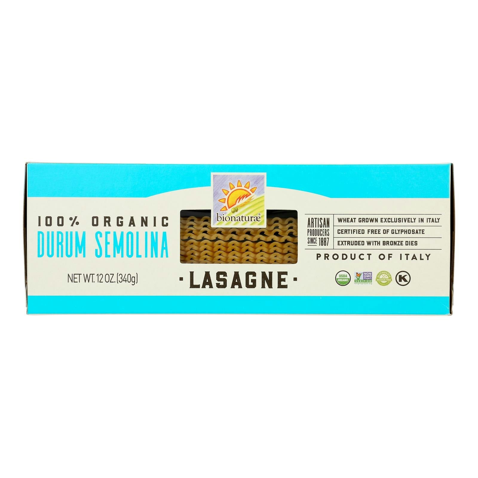 Bionaturae Durum Semolina - Lasagna 12 oz (Pack of 12)