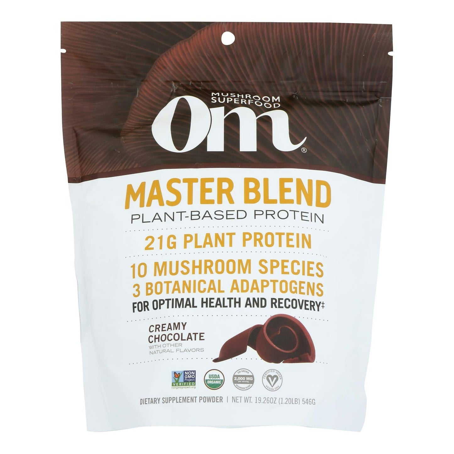 Om - Protein Powder Chocolate Organic  - 19.26 oz