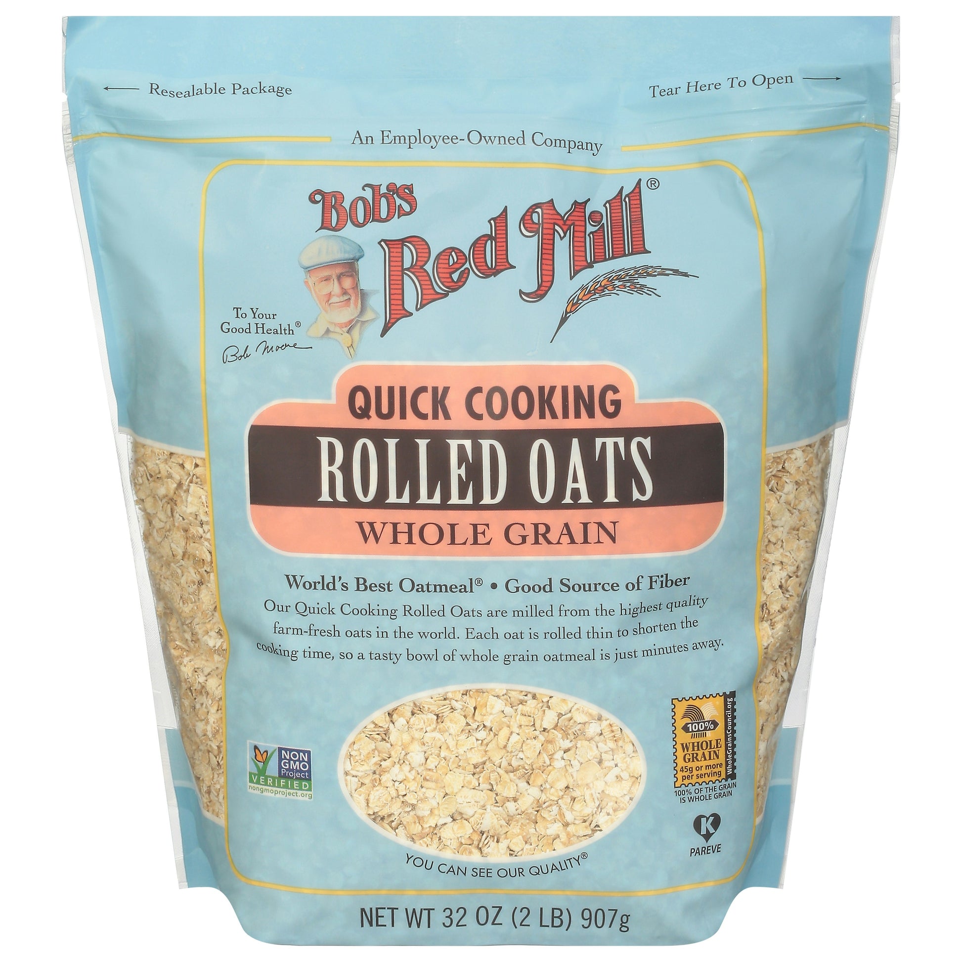 Bobs Red Mill Oats Rolled Quick Cook 32 oz (Pack of 4)