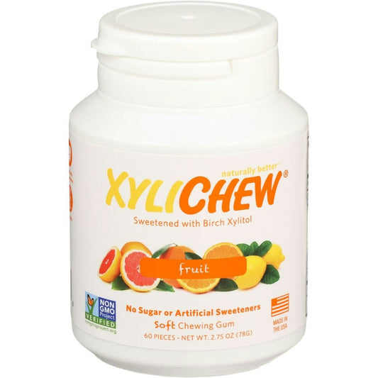 Xylichew Sugar Free Fruit Chewing Gum - 60 count (Pack of 4)