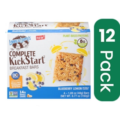 Lenny & Larrys Breakfast Bar Blueberry Lemon 4Ct 6.77 oz (Pack of 12)