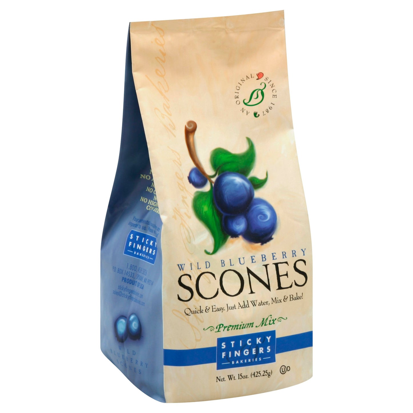 Sticky Fingers Mix Scone Wild Blueberry 16 oz (Pack of 6)