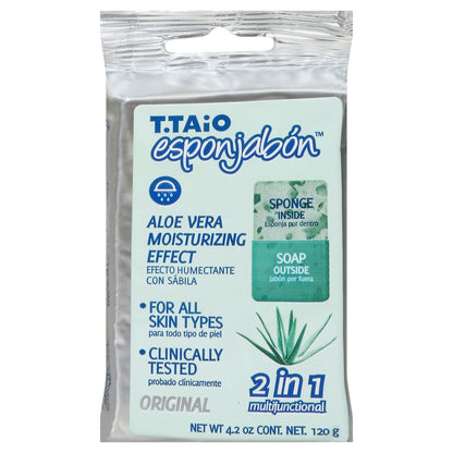 Ttaio Esponjabon Sponge Aloe Vera Soap 4.2 Oz