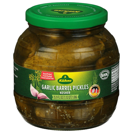 Kuhne Pickle Garlic Barrel 35.9 oz (Pack of 6)