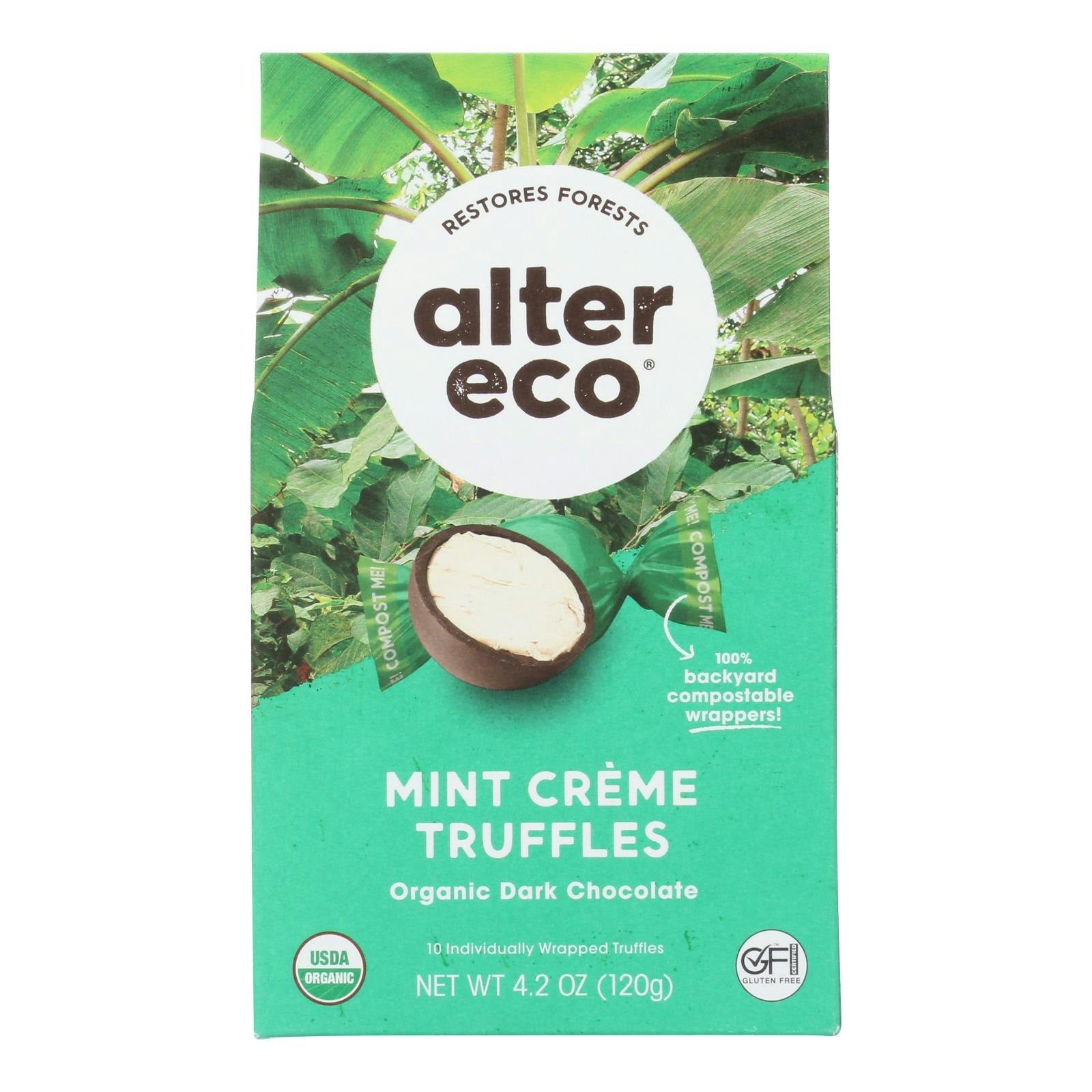 Alter Eco Americas Dark Chocolate Truffles - Mint Creme Organic 4.2 oz (Pack of 8)